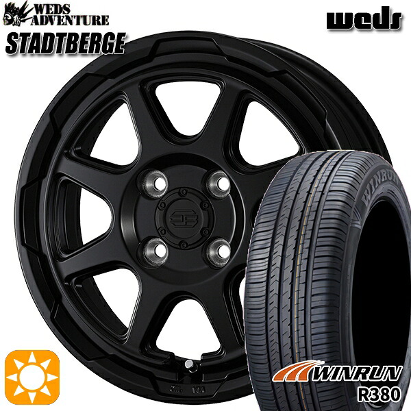 【取付対象】アクア ヴィッツ 165/70R14 81T ウィンラン R380 ウェッズ スタットベルク セミマットブラック 14インチ 5.0J 4H100 サマータイヤホイールセット |トレッド新横浜師岡店