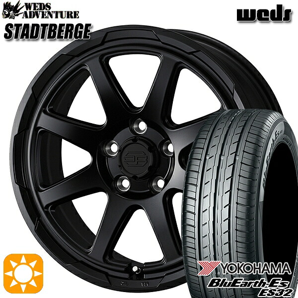 【取付対象】C-HR カローラクロス 215/60R17 96H ヨコハマ ブルーアース ES32 ウェッズ スタットベルク セミマットブラック 17インチ 7.0J 5H114.3 サマータイヤホイールセット ｜トレッド新横浜師岡店 87,780円
