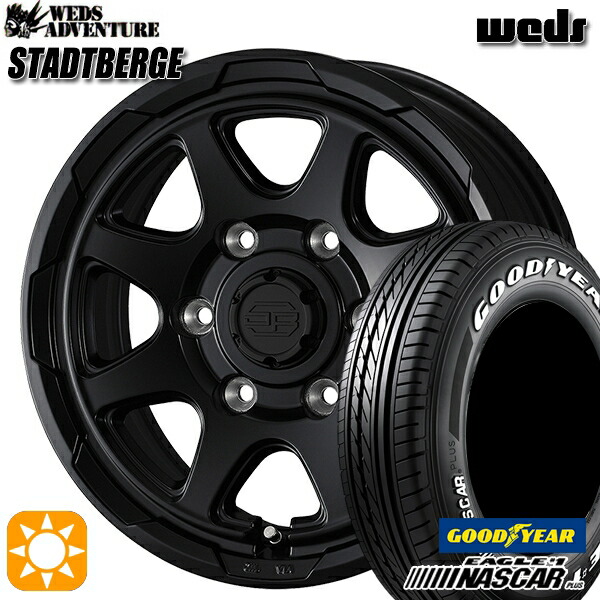 【取付対象】200系ハイエース 195/80R15 107/105N グッドイヤー ナスカープラス ウェッズ スタットベルク セミマットブラック 15インチ 6.0J 6H139.7 サマータイヤホイールセット 70,345円