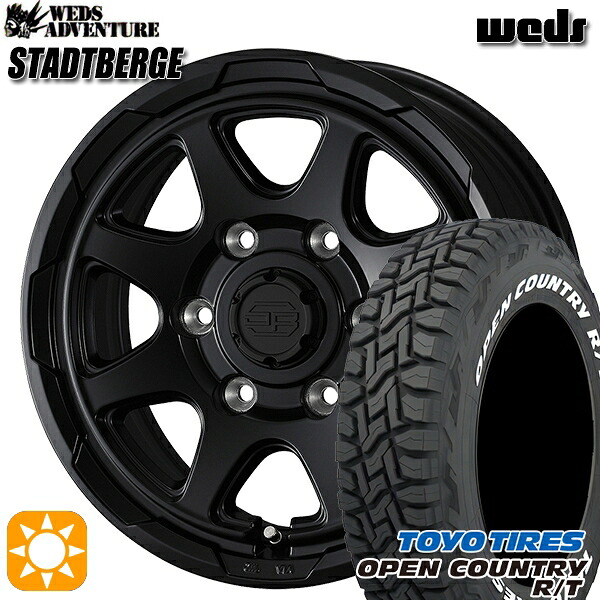 【取付対象】215/65R16C 109/107Q トーヨー オープンカントリー R/T ホワイトレター ウェッズ スタットベルク セミマットブラック 16インチ 6.5J 6H139.7 サマータイヤホイールセット |トレッド新横浜師岡店