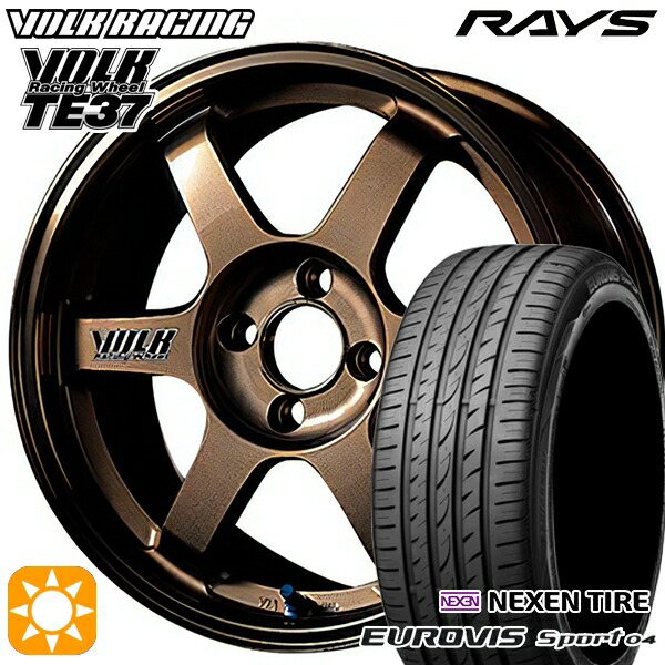 【取付対象】165/60R14 75H ロードストーン ユーロビズ Sport 04 RAYS レイズ ボルクレーシング TE37 BR 14インチ 5.0J 4H100 +45 サマータイヤホイールセット