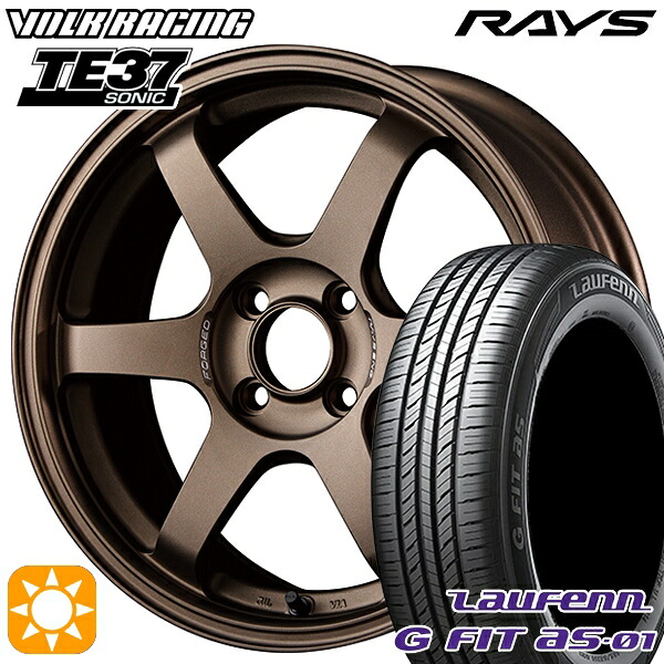 【取付対象】185/65R15 88H ラウフェン G FIT as-01 LH42 RAYS ボルクレーシング TE37 ソニック BR 15インチ 6.0J 4H100 サマータイヤホイールセット ｜トレッド新横浜師岡店