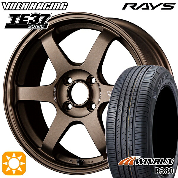 【取付対象】175/65R15 84H ウィンラン R380 RAYS ボルクレーシング TE37 ソニック BR 15インチ 6.0J 4H100 サマータイヤホイールセット |トレッド新横浜師岡店