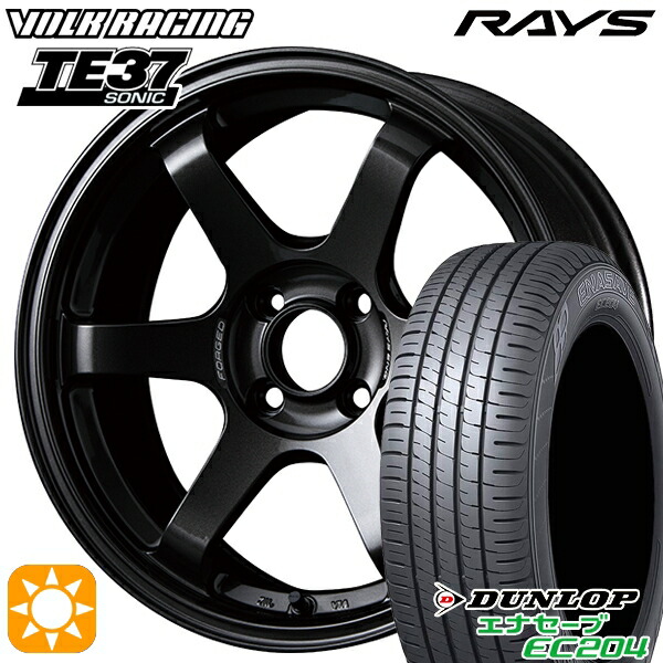 【取付対象】195/55R16 87V ダンロップ エナセーブ EC204 RAYS ボルクレーシング TE37 ソニック MM 16インチ 6.0J 4H100 サマータイヤホイールセット
