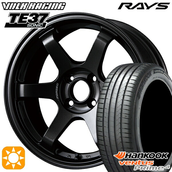 【取付対象】185/55R16 83H ハンコック veNtus PRime4 K135 RAYS ボルクレーシング TE37 ソニック MM 16インチ 6.0J 4H100 サマータイヤホイールセット |トレッド新横浜師岡店
