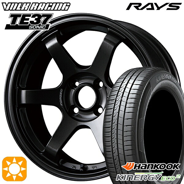【取付対象】185/65R15 88T ハンコック KlnERGy ECO2 K435 RAYS ボルクレーシング TE37 ソニック MM 15インチ 6.0J 4H100 サマータイヤホイールセット