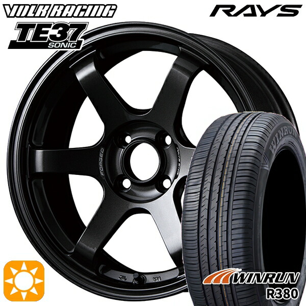 【取付対象】185/60R15 84H ウィンラン R380 RAYS ボルクレーシング TE37 ソニック MM 15インチ 6.0J 4H100 サマータイヤホイールセット