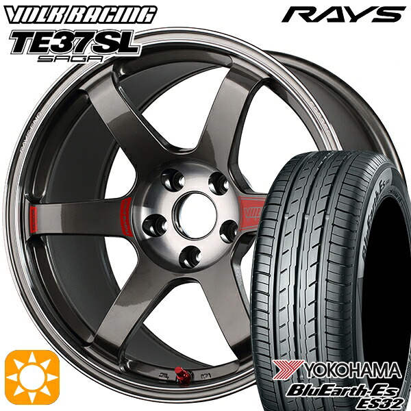 【取付対象】195/55R16 87V ヨコハマ ブルーアース ES32 RAYS ボルクレーシング TE37 ソニック SL PG 16インチ 6.0J 4H100 サマータイヤホイールセット