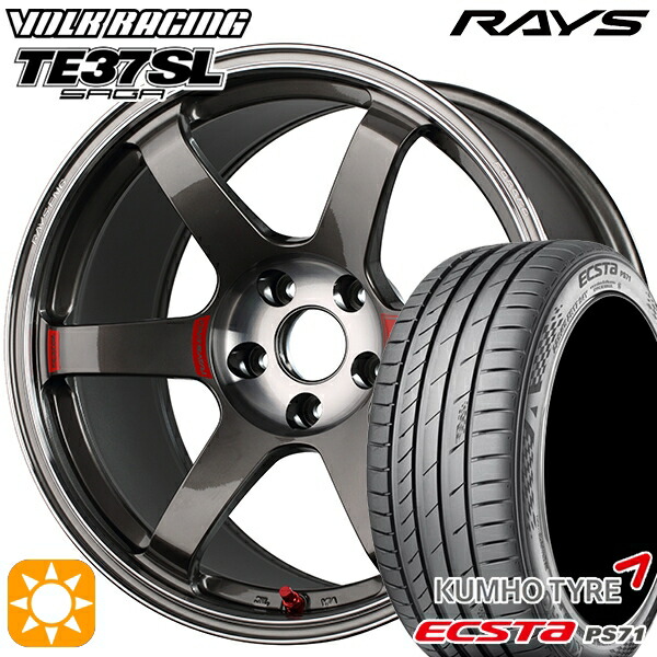 【取付対象】235/50R18 101W XL クムホ エクスタ PS71 RAYS ボルクレーシング TE37 サーガSL PG 18インチ 8.5J 5H114.3 サマータイヤホイールセット