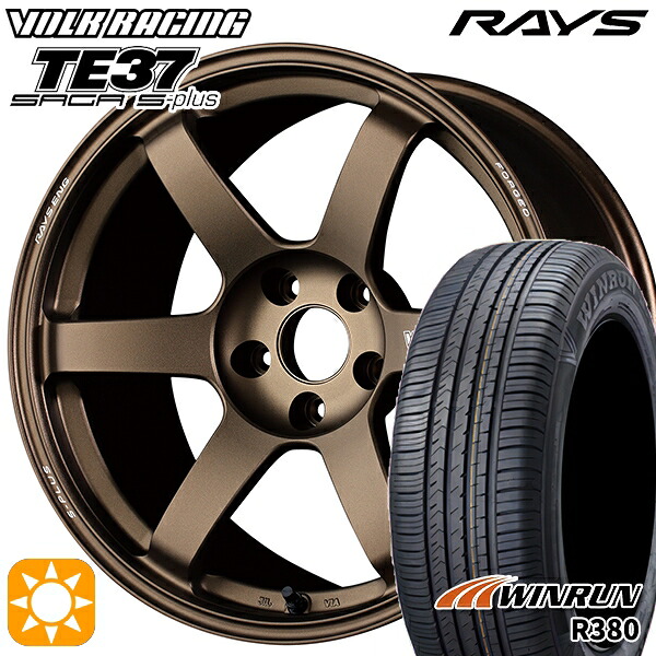 【取付対象】C-HR カローラクロス 215/60R17 96V ウィンラン R380 RAYS ボルクレーシング TE37 サーガ S-プラス BR 17インチ 7.5J 5H114.3 サマータイヤホイールセット