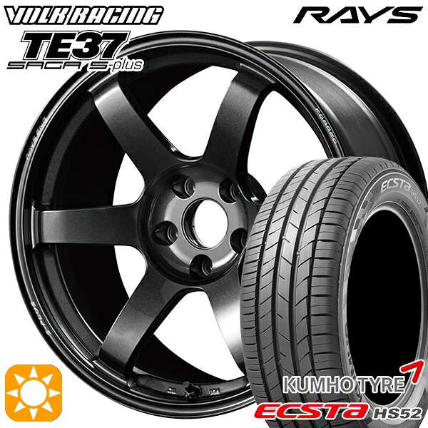 【取付対象】215/60R17 100V XL クムホ エクスタ HS52 RAYS ボルクレーシング TE37 サーガ S-プラス MM 17インチ 7.5J 5H100 サマータイヤホイールセット ｜トレッド新横浜師岡店