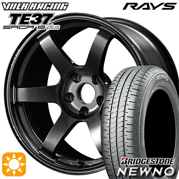 【取付対象】215/45R17 91W XL ブリヂストン ニューノ RAYS ボルクレーシング TE37 サーガ S-プラス MM 17インチ 7.5J 5H100 サマータイヤホイールセット |トレッド新横浜師岡店