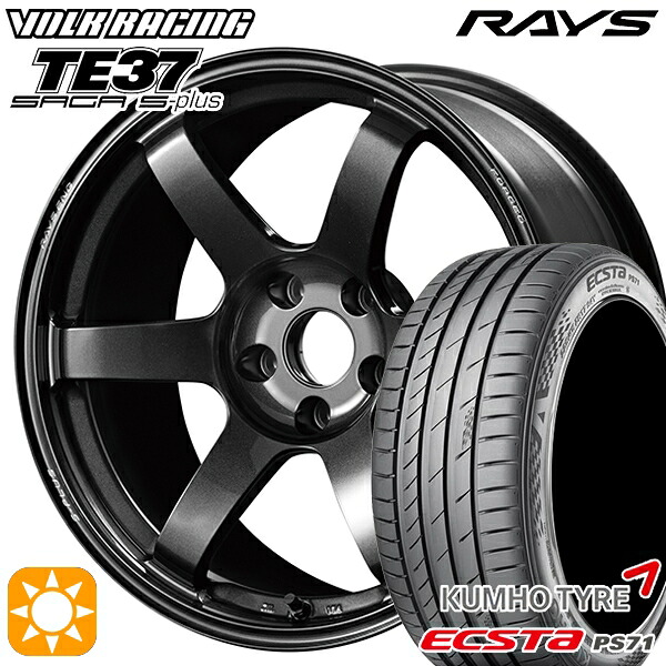 【取付対象】225/40R18 92W XL クムホ エクスタ PS71 RAYS ボルクレーシング TE37 サーガ S-プラス MM 18インチ 7.5J 5H114.3 サマータイヤホイールセット