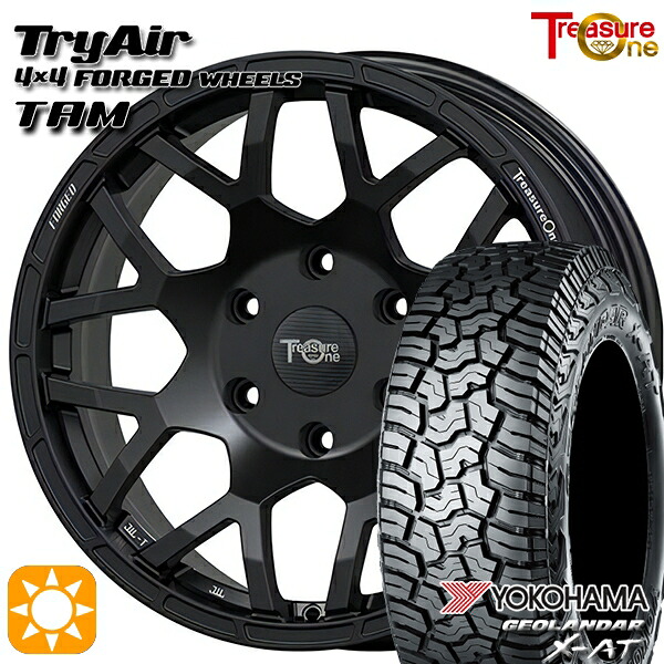 【取付対象】デリカD5 LT215/70R16 100/97Q ヨコハマ ジオランダー X-AT G016 トレジャーワン 鍛造 トライエアー TAM マットブラック 16インチ 7.0J 5H114.3 サマータイヤホイールセット |トレッド新横浜師岡店