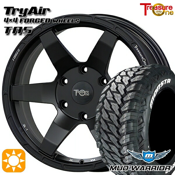 【取付対象】235/70R16 104/101Q LT RWL モンスタ マッドウォーリアー トレジャーワン 鍛造 トライエアー TAS マットブラック 16インチ 7.0J 5H114.3 サマータイヤホイールセット
