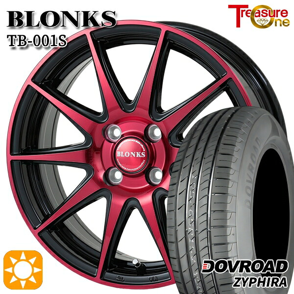 【取付対象】エブリィワゴン 165/60R14 75H DOVROAD ザイファイラ トレジャーワン ブロンクス TB001S レッドクリア 14インチ 4.5J 4H100 サマータイヤホイールセット