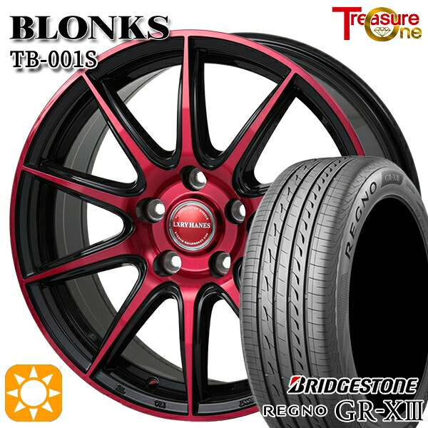 【取付対象】デリカD5 アウトランダー 225/55R18 102V XL ブリヂストン レグノ GR-X3 トレジャーワン ブロンクス TB001S レッドクリア 18インチ 7.0J 5H114.3 サマータイヤホイールセット