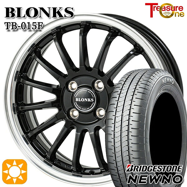 【取付対象】アクア クロスビー 175/60R16 82H ブリヂストン ニューノ トレジャーワン ブロンクス TB015F BK/RP 16インチ 6.0J 4H100 サマータイヤホイールセット ｜トレッド新横浜師岡店