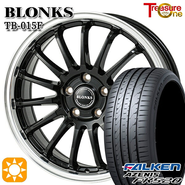【取付対象】ジェイド アクセラ 225/40R18 92Y XL ファルケン アゼニス FK520 トレジャーワン ブロンクス TB015F BK/RP 18インチ 7.0J 5H114.3 サマータイヤホイールセット ｜トレッド新横浜師岡店