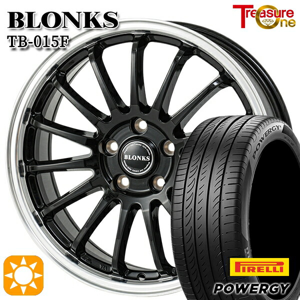 【取付対象】アクセラ アテンザ 215/45R18 93W XL ピレリ パワジー トレジャーワン ブロンクス TB015F BK/RP 18インチ 7.0J 5H114.3 サマータイヤホイールセット