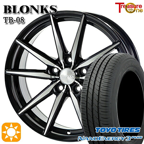 【取付対象】205/60R16 92H トーヨー ナノエナジー3プラス トレジャーワン ブロンクス TB08 ブラックポリッシュ 16インチ 6.5J 5H100 サマータイヤホイールセット