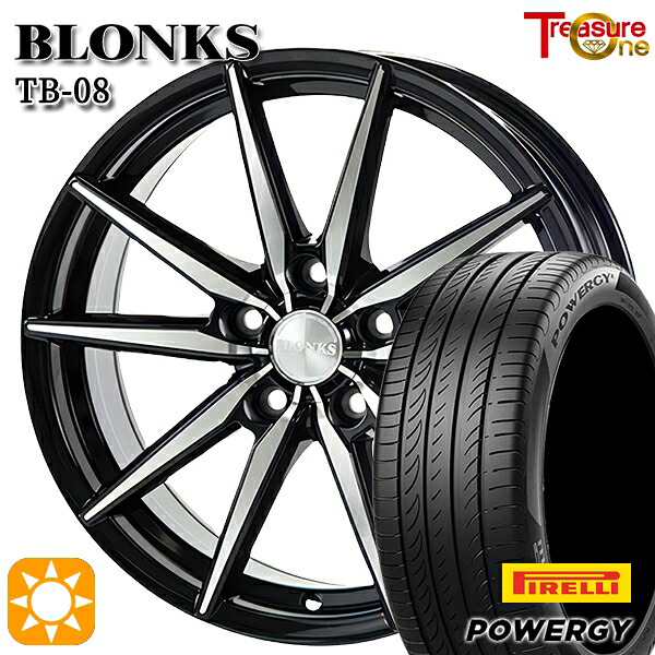 【取付対象】205/60R16 92H ピレリ パワジー トレジャーワン ブロンクス TB08 ブラックポリッシュ 16インチ 6.5J 5H100 サマータイヤホイールセット