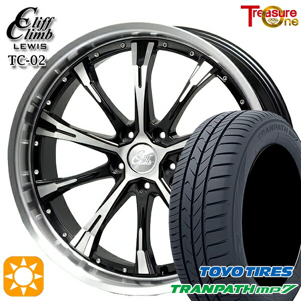 【取付対象】215/60R17 96H トーヨー トランパス mp7 トレジャーワン クリフクライムルイス TC02 ブラックポリッシュ 17インチ 7.0J 5H100 サマータイヤホイールセット ｜トレッド新横浜師岡店