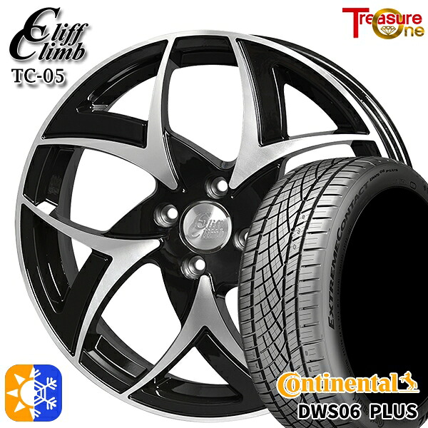 アクア ヤリス 195/50R16 84W コンチネンタル DWS06+ トレジャーワン クリフクライム TC05 ブラックポリッシュ 16インチ 6.0J 4H100 オールシーズンタイヤホイールセット