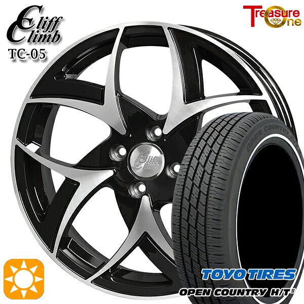 【取付対象】155/65R14 75H トーヨー オープンカントリー H/T2 WR トレジャーワン クリフクライム TC05 ブラックポリッシュ 14インチ 4.5J 4H100 サマータイヤホイールセット ｜トレッド新横浜師岡店