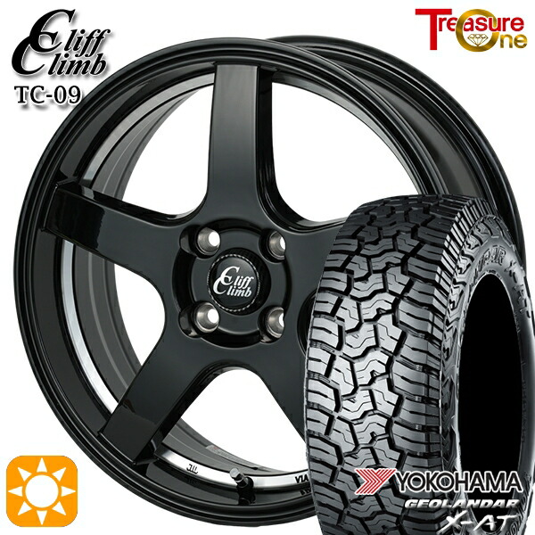 【取付対象】215/70R16 100/97Q ヨコハマ ジオランダー X-AT G016 トレジャーワン クリフクライム TC09 ブラックアンダーカットポリッシュ 16インチ 6.0J 4H100 サマータイヤホイールセット |トレッド新横浜師岡店