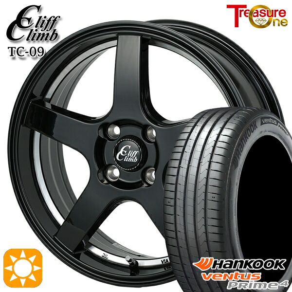 【取付対象】195/65R16 92V ハンコック veNtus PRime4 K135 トレジャーワン クリフクライム TC09 ブラックアンダーカットポリッシュ 16インチ 6.0J 4H100 サマータイヤホイールセット ｜トレッド新横浜師岡店