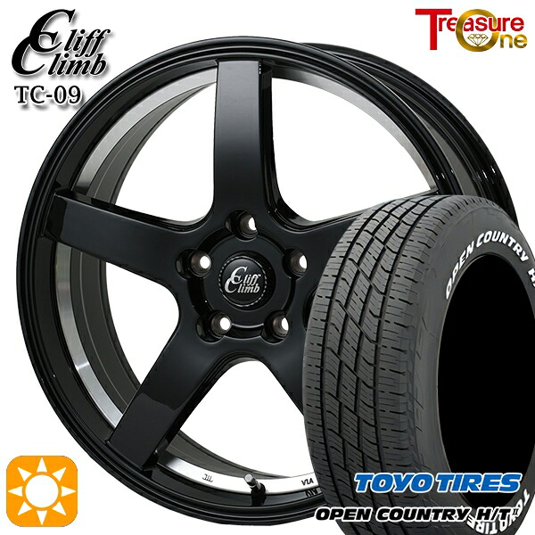 【取付対象】225/60R18 100H トーヨー オープンカントリー H/T2 WL トレジャーワン クリフクライム TC09 ブラックアンダーカットポリッシュ 18インチ 7.0J 5H114.3 サマータイヤホイールセット ｜トレッド新横浜師岡店