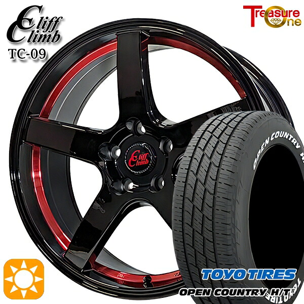 【取付対象】225/60R18 100H トーヨー オープンカントリー H/T2 WL トレジャーワン クリフクライム TC09 ブラックレッドアンダーカット 18インチ 7.0J 5H114.3 サマータイヤホイールセット |トレッド新横浜師岡店