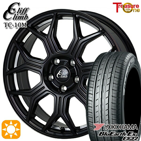 【取付対象】225/40R18 92W XL ヨコハマ ブルーアース ES32 トレジャーワン クリフクライム TC10M ブラックアンダーカットポリッシュ 18インチ 7.0J 5H114.3 サマータイヤホイールセット 79,365円