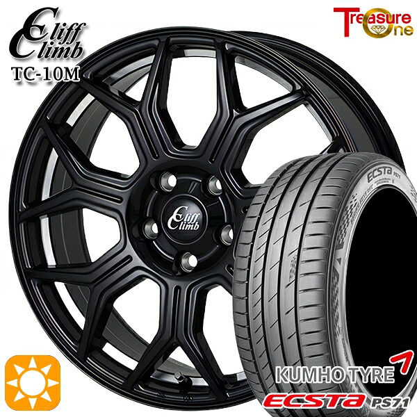 【取付対象】215/45R18 93W XL クムホ エクスタ PS71 トレジャーワン クリフクライム TC10M BUC 18インチ 7.0J 5H100 +48 サマータイヤホイールセット
