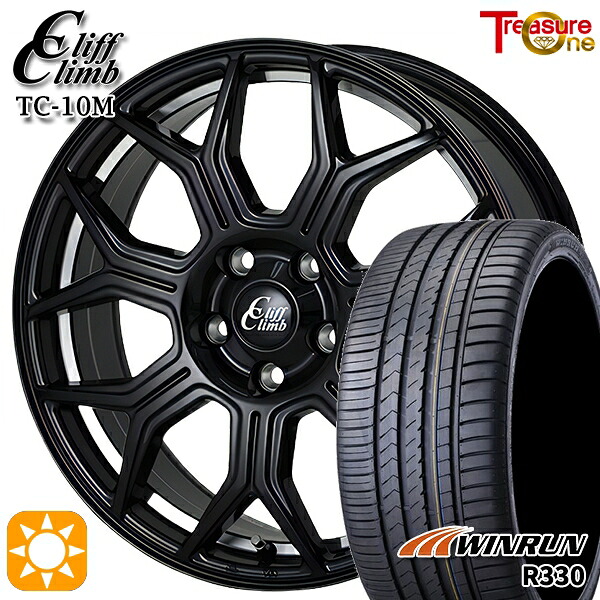 【取付対象】C-HR レガシィB4 225/50R18 95W ウィンラン R330 トレジャーワン クリフクライム TC10M ブラックアンダーカットポリッシュ 18インチ 7.0J 5H114.3 サマータイヤホイールセット |トレッド新横浜師岡店