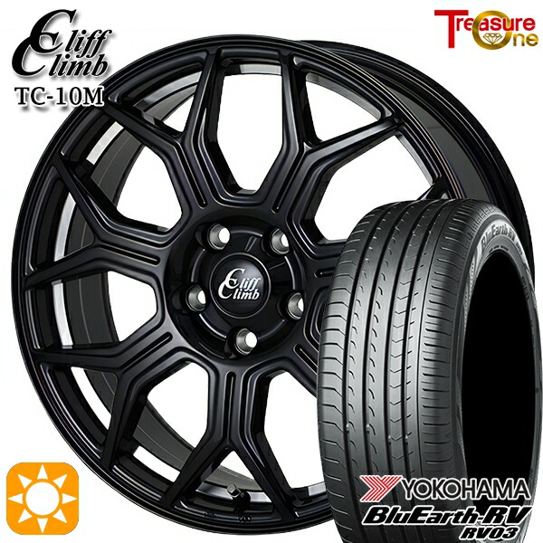 【取付対象】215/45R18 93W XL ヨコハマ ブルーアース RV03 トレジャーワン クリフクライム TC10M ブラックアンダーカットポリッシュ 18インチ 7.0J 5H114.3 サマータイヤホイールセット |トレッド新横浜師岡店