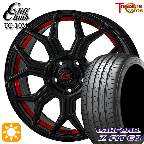 【取付対象】215/45R18 93Y XL ラウフェン Z FIT EQ LK03 トレジャーワン クリフクライム TC10M BUC/RED 18インチ 7.0J 5H100 +48 サマータイヤホイールセット