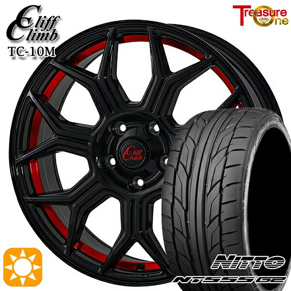 【取付対象】235/50R18 101Y XL ニットー NT555 G2 トレジャーワン クリフクライム TC10M ブラックレッドアンダーカット 18インチ 7.0J 5H114.3 サマータイヤホイールセット