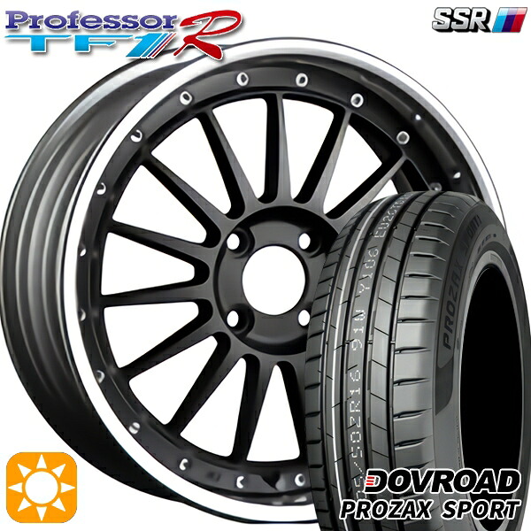 【取付対象】205/45R17 88W XL DOVROAD プロザックススポーツ SSR プロフェッサー TF1R フラットブラック 17インチ 6.0J 4H100 サマータイヤホイールセット