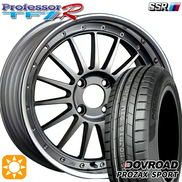 【取付対象】205/45R17 88W XL DOVROAD プロザックススポーツ SSR プロフェッサー TF1R チタンシルバー 17インチ 6.0J 4H100 サマータイヤホイールセット