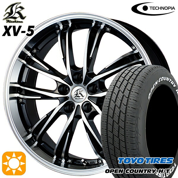 【取付対象】ライズ ロッキー ハイブリッド車 195/60R17 90H トーヨー オープンカントリー H/T2 WL テクノピア カシーナ XV5 ブラックポリッシュ 17インチ 7.0J 5H100 サマータイヤホイールセット |トレッド新横浜師岡店