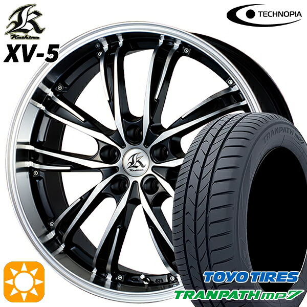 【取付対象】215/60R17 96H トーヨー トランパス mp7 テクノピア カシーナ XV5 ブラックポリッシュ 17インチ 7.0J 5H114.3 サマータイヤホイールセット |トレッド新横浜師岡店