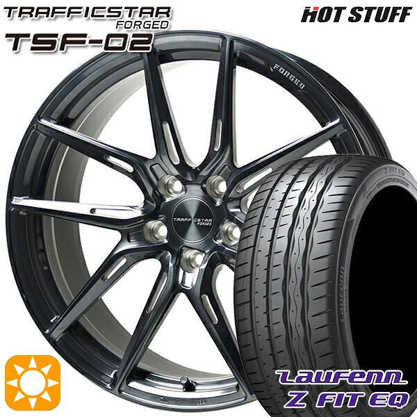 【取付対象】245/40R19 98Y XL ラウフェン Z FIT EQ LK03 HotStuff トラフィックスターフォージド TSF-02 ブラッシュド/ブラッククリア 19インチ 8.0J 5H114.3 サマータイヤホイールセット