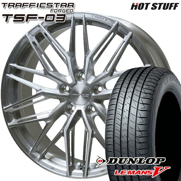 Choukouhinshitsu 215/35R19 85W XL ダンロップ（DUNLOP）ルマン5 ホットスタッフ トラフィックスターフォージド  TSF-03 19インチ 8.0J 5H114.3 ブラッシュド 新品サマータイヤホイール 4本セット 送料無料 送料税無料-css.edu.om