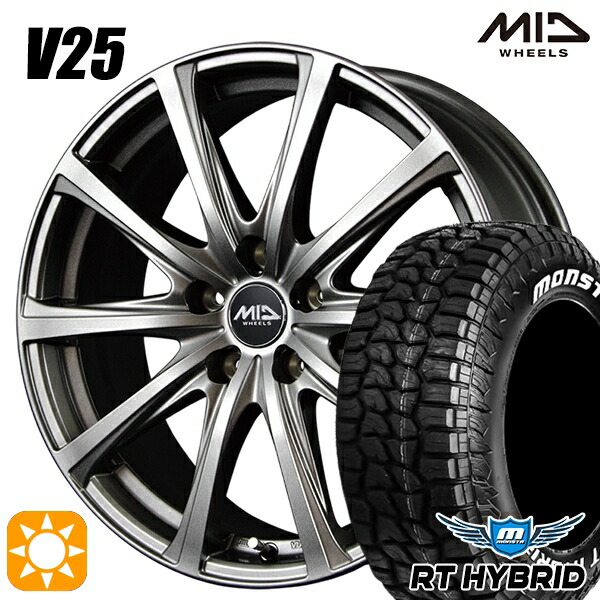 【取付対象】195/65R15 91S RWL モンスタ RTハイブリッド MID ユーロスピード V25 メタリックグレー 15インチ 6.0J 5H114.3 サマータイヤホイールセット