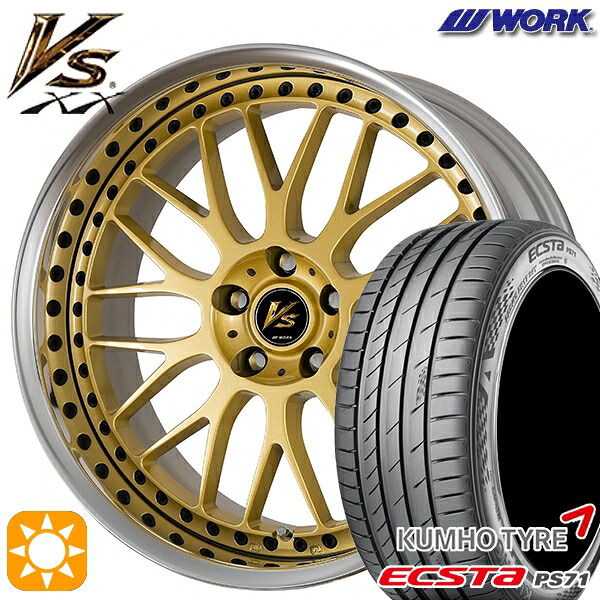 【取付対象】215/40R18 89W XL クムホ エクスタ PS71 WORK ワーク VS XX ゴールド 18インチ 7.0J 5H114.3 サマータイヤホイールセット