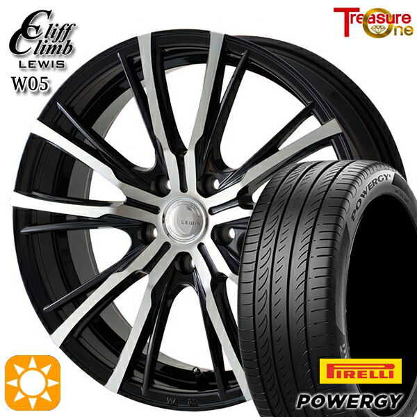 【取付対象】245/35R20 95W XL ピレリ パワジー トレジャーワン クリフクライム ルイス W05 ブラックポリッシュ 20インチ 8.5J 5H114.3 サマータイヤホイールセット