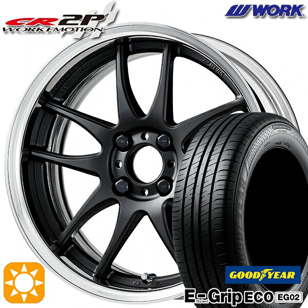 【取付対象】アクア クロスビー 185/55R16 83V グッドイヤー エフィシェントグリップ EG02 WORK エモーション CR 2P マットブラック 16インチ 6.0J 4H100 サマータイヤホイールセット |トレッド新横浜師岡店