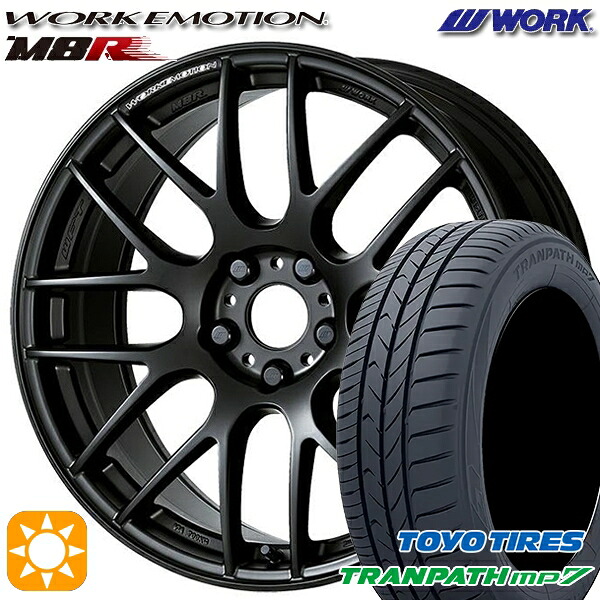 【取付対象】215/55R17 94V トーヨー トランパス mp7 WORK エモーション M8R マットブラック 17インチ 7.0J 5H114.3 サマータイヤホイールセット